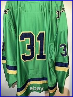 Notre Dame Hockey Jersey. Team Issued. Goalie Size 58. Saint Patrick's Day