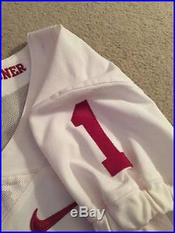 Number 1 Nike Game Worn Away Jersey issued by the Oklahoma Sooners (2016)