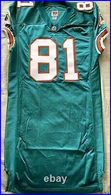 O. J. McDuffie signed Miami Dolphins 1993 Wilson team issued aqua game jersey JSA