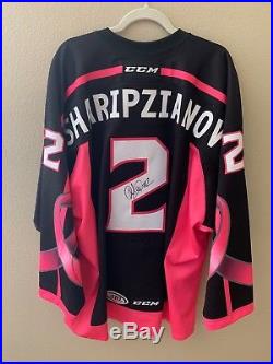 Ontario Reign Authentic Game Issued/Signed AHL Jersey Damir Sharipzianov #2