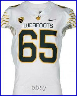 Oregon Team-Issued #65 White Mighty Oregon Jersey 2016 Spring Game-46 Fanatics