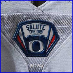 Oregon Team-Issued #77 Gray Salute the Day Jersey 2014 Spring Game Size 46