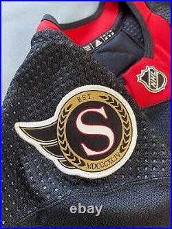 Ottawa Senators Game Worn Used Issued Authentic Adidas MiC NHL Hockey Jersey 56