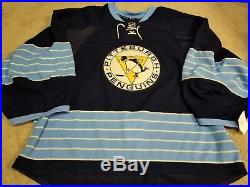 PITTSBURGH PENGUINS Goalie Cut Dark Blue 2011 wc Game Issued Pro Jersey 58
