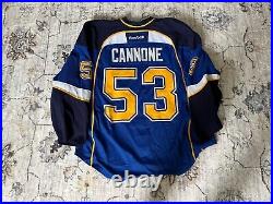 Patrick Cannone Game Issued St Louis Blues Blue Jersey