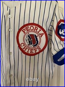 Peoria Chiefs Authentic Game Used Issued Team Jersey sz 46