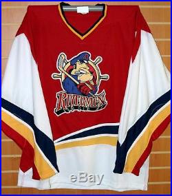 Peoria Rivermen IHL Vintage Authentic On Ice Game Issued Hockey Jersey 56 RARE