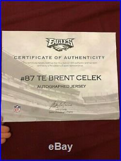 Philadelphia Eagles Brent Celek Game/Team Issued Signed Authentic Jersey
