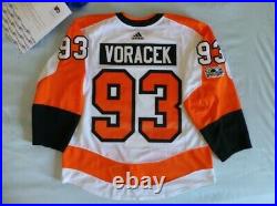 Philadelphia Flyers ADIDAS GAME ISSUED Worn Voracek Jersey sz 54 Made in Canada