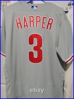 Philadelphia Phillies Bryce Harper Game Issued Jersey Grey