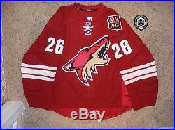 Phoenix Coyotes #26 Steve Sullivan 12/13 Home Set 1 Game Issued Jersey withTeamLOA