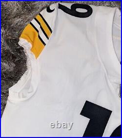 Pittsburgh Steelers JuJu Smith Schuster Team Issued White Away Game Jersey COA