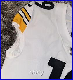 Pittsburgh Steelers JuJu Smith Schuster Team Issued White Away Game Jersey COA