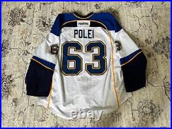 Polei Game Issued St Louis Blues White Jersey