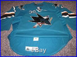 Reebok 2014 San Jose Sharks Game Issue Aaron Dell #30 Jersey Edge 2.0 Size 58