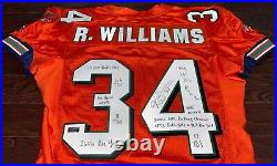 RICKY WILLIAMS 2004 AUTOGRAPHED Game Issued Worn Style DOLPHINS NFL STAT Jersey