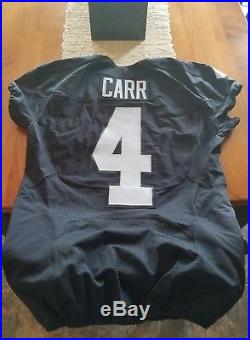 Raiders Derek Carr Game Worn/Used/Issued 2016 Jersey Size 42 withCaptains Patch