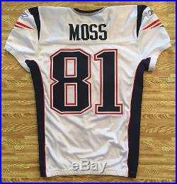 Randy Moss Patriots Game Issued Cut Jersey 2009 White Raiders Vikings Not Worn