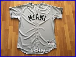 Rare 2014 Jose Fernandez Team Issued Miami Marlins Throwback Jersey Game Used