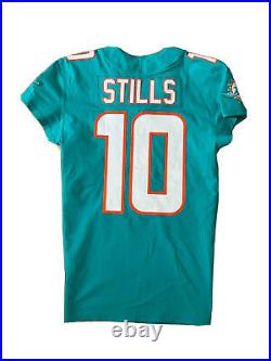 Rare Kenny Stills #10 Game Issued Miami Dolphins Aqua Nike Pro Cut Jersey 38