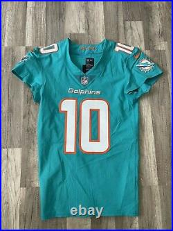 Rare Kenny Stills #10 Game Issued Miami Dolphins Aqua Nike Pro Cut Jersey 38