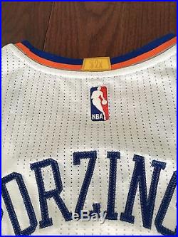 Rare Kristaps Porzingis New York Knicks Game Issue Procut Home Game Jersey