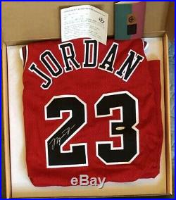 Rare Michael Jordan Upper Deck Signed GOLD LOGO Game Issued Pro Cut Jersey 96-97