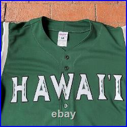 Rawlins Team Hawaii Rainbow Warriors Baseball Jersey Game Issued Size 48 Green