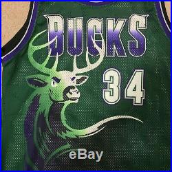 Ray Allen Milwaukee Bucks Starter Jersey Game Issued Sz 42 L +2 Big Deer Giannis