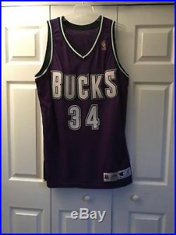 Ray Allen Pro Cut Game Issued 96-97 Road Rookie Jersey