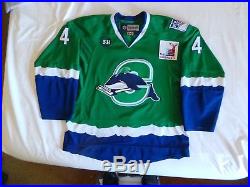 Reebok Connecticut Whale Whalers Game Issued Jersey Eminger Sandy Hook Patch NYR