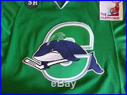 Reebok Connecticut Whale Whalers Game Issued Jersey Eminger Sandy Hook Patch NYR