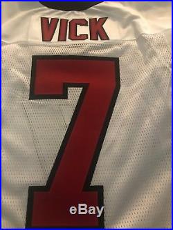 Reebok Game Issued Atlanta Falcons Michael Vick Away White Football Jersey 7 46
