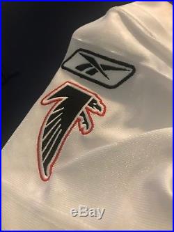 Reebok Game Issued Atlanta Falcons Michael Vick Away White Football Jersey 7 46