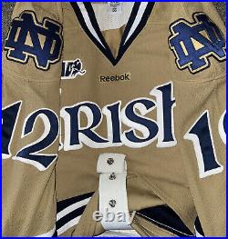 Reebook Notre Dame team issued jersey. Game used