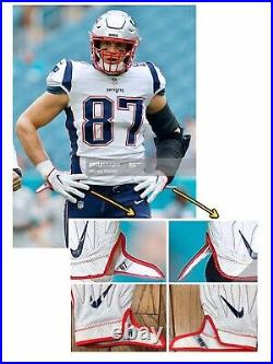 Rob Gronkowski Team Issued New England Patriots NFL Gloves Like Game Used Worn