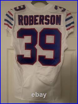 Roberson #39 Buffalo Bills White Nike Jersey Throwback NFL Size 40 Game Issued