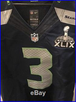 Russell Wilson Seattle Seahawks Team Issued Backup Super Bowl Game Jersey