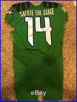 Salute The Day Oregon Ducks Team-Issued Apple Green Jersey #14 2015 Spring Game