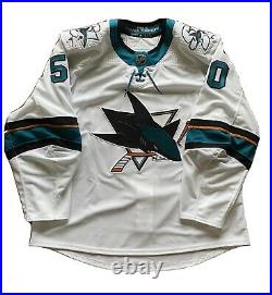 San Jose Sharks Game Issued Adidas MiC Away Made In Canada jersey 56 Marcus Vela