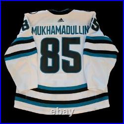 San Jose Sharks Shakir Mukhamadullin Game Issued Evolce White Away Size 56