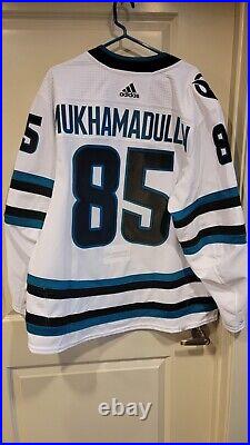 San Jose Sharks Shakir Mukhamadullin Game Issued Evolce White Away Size 56