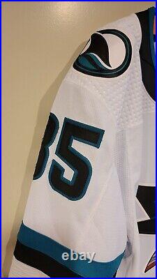 San Jose Sharks Shakir Mukhamadullin Game Issued Evolce White Away Size 56