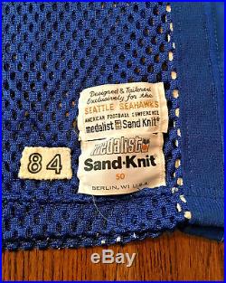 Seattle Seahawks 1984 Team Issued Jersey Sand Knit Sz 50 Game Worn NFL Football