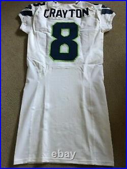 Seattle Seahawks Football Game Used Worn Team Issued Jersey Jeremy Crayton
