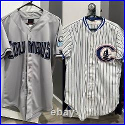 Set Of 2 Game Issued Columbus Clippers Jerseys Both Size 42