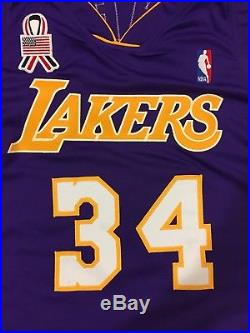 Shaquille O'Neal NBA Game issued pro cut Lakers 2000-01 jersey Shaq