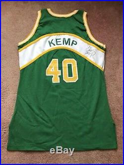 Shawn Kemp 1994-95 Seattle Sonics Game Used Issued Champion Pro Cut Jersey AUTO