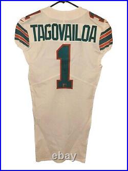 Signed #1 Miami Dolphins Tua Tagovailoa Team Issued Nike Jersey Sz-38 On Field