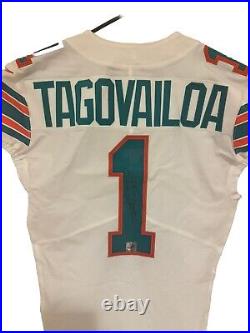 Signed #1 Miami Dolphins Tua Tagovailoa Team Issued Nike Jersey Sz-38 On Field